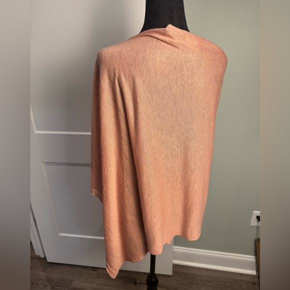 Eileen fisher linen melange Peach Poncho OS - Picture 3 of 6